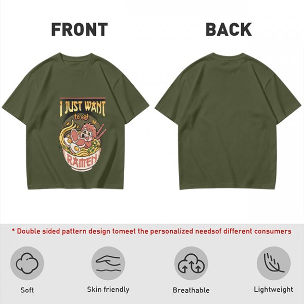 I Just Want To Eat Ramen Cute Anime Character T-Shirt