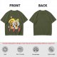 Olive T-Shirt with Cartoon Taco and Beer Graphic