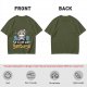 Olive T-Shirt with Raccoon Lifting Weights 'So I Can Eat Garbage' Print