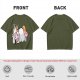 Olive T-shirt with Bored Unicorn Graphic Print