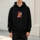 Black hoodie with playful ninja graphic design
