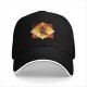 Black Baseball Cap With Fiery Warrior Silhouette Graphic