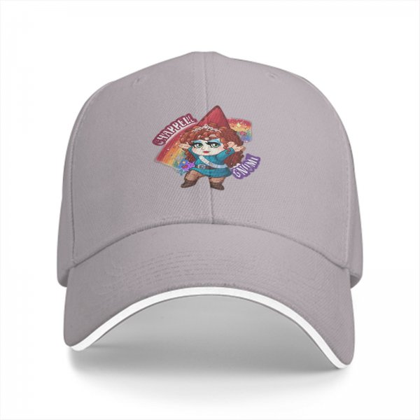 Black baseball cap with Chibi Gnome Print and Chappell Gnome Text