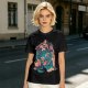 Olive T-Shirt With Girls On A Teal Tiger Graphic Print