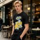 Olive graphic t-shirt with 'Relax and Cheese the Day' and mice on cheese