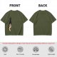 Olive green oversized t-shirt with stylized hand graphic print