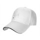 Black Baseball Cap with Small Red Logo and White Brim Trim