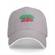 Black baseball cap with apple orchard graphic print