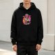 Black hoodie with Local Monsters Pets Playing cartoon graphic