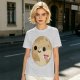Olive T-Shirt With Cute Pluto Potato Character Graphic