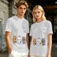Olive T-Shirt With Cute Kitten Illustrations And Text Print