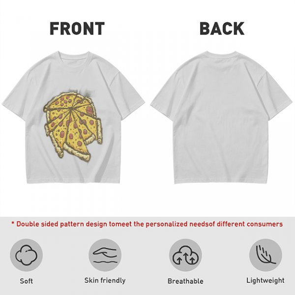 Olive Green T-Shirt With Pepperoni Pizza Slice Graphic
