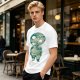 Olive T-Shirt With Fantasy Forest Spirit Graphic Print