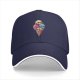 Black Baseball Cap With Melting Skull Ice Cream Cone Graphic