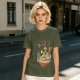 Olive T-Shirt with Kawaii Ramen Monster Bowl Graphic