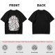 Olive graphic t-shirt with raccoon eating and 'Stop eating TRASH' print