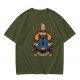 Olive Green T-Shirt with Final Fantasy Black Mage Graphic Print