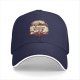 Black baseball cap with 'I was not built for anything before coffee' print