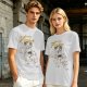 Olive graphic t-shirt with wolf rider and 'Fore' text print
