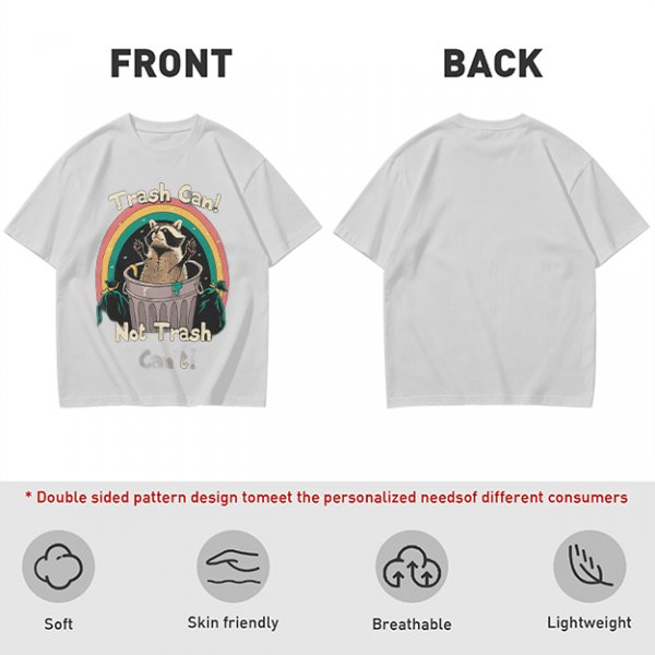 Trash Can Not Trash Raccoon Rainbow Graphic T-Shirt
