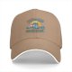 Black baseball cap with summer umbrella graphic and retro sun design