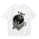 Olive T-shirt with skeleton relaxing in coffee cup graphic