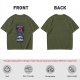 Olive graphic t-shirt with villain character and humorous text print