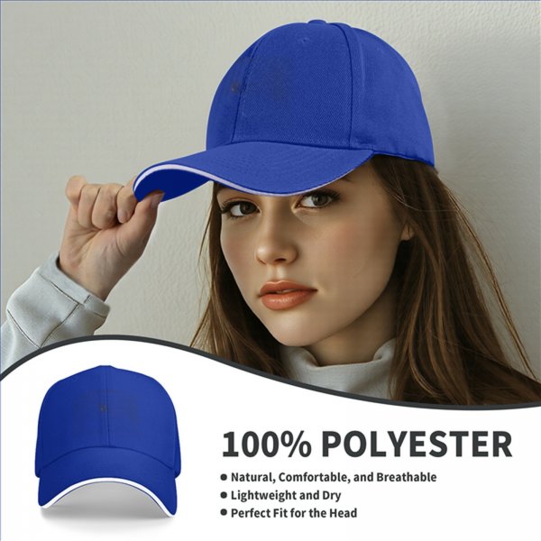Black Baseball Cap with White Trim Brim