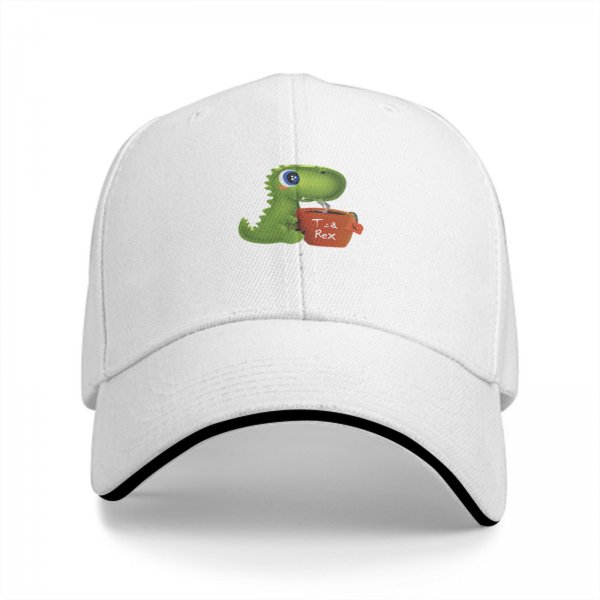 Black baseball cap with cute Tea Rex dinosaur graphic