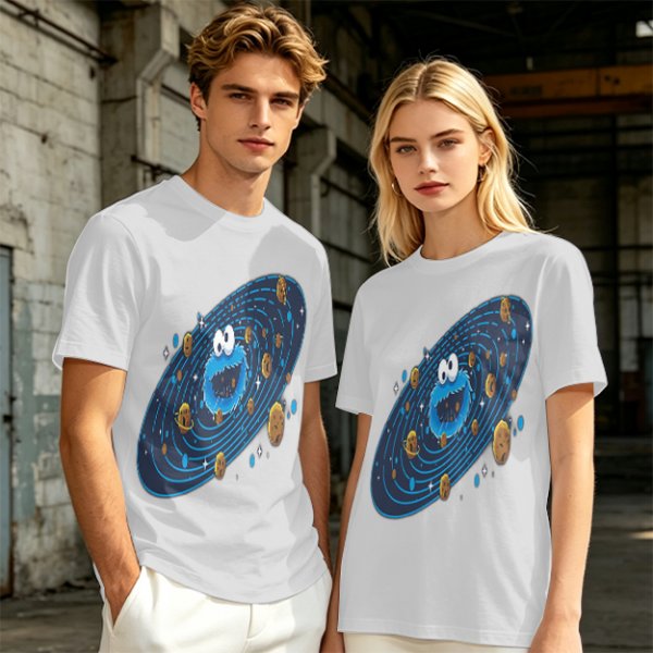 Olive T-Shirt With Cookie Monster Space Galaxy Cookie Print