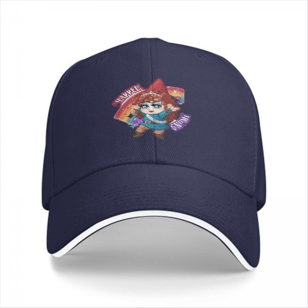 Black baseball cap with Chibi Gnome Print and Chappell Gnome Text