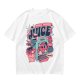 Olive t-shirt with retro hot juice devil graphic print