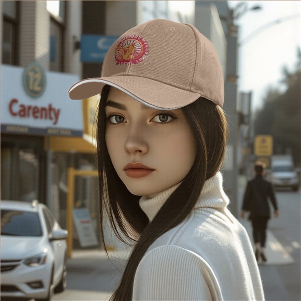 Black baseball cap with 'Support Your Local Lion' cat graphic