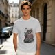 Olive graphic t-shirt with skeleton relaxing on coffin and 'Relax We All Die' text