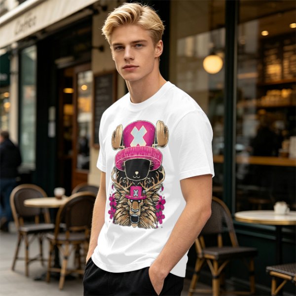 Olive T-Shirt with Tony Tony Chopper Lion Art Print