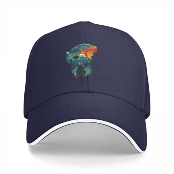 Black Baseball Cap With Fantasy Warrior Art Print