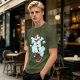 Olive Green T-Shirt With Sleeping Sky Bison On Clouds Print