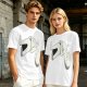 Olive T-Shirt With Surprised Cartoon Figure And Separate Face Print