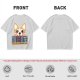 Olive t-shirt with corgi graphic and 'I'll Be Watching You' snack quote