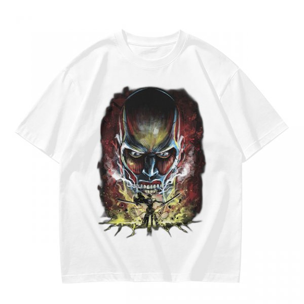 Olive T-shirt with Attack on Titan Colossal Titan Graphic Print