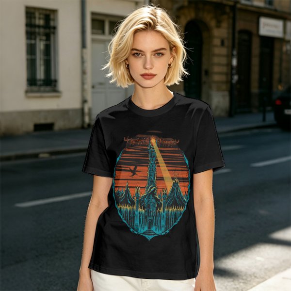 Lord of the Rings Dark Tower Graphic Olive T-Shirt