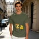 Olive T-Shirt with Cute Pizza and Pineapple Holding Hands Print