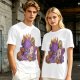 Olive T-Shirt with Cute Sleeping Purple Dragon and Treasure Artwork