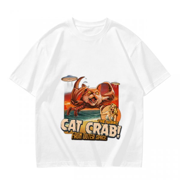 Olive T-Shirt Featuring The Giant Cat Crab From Outer Space Graphic