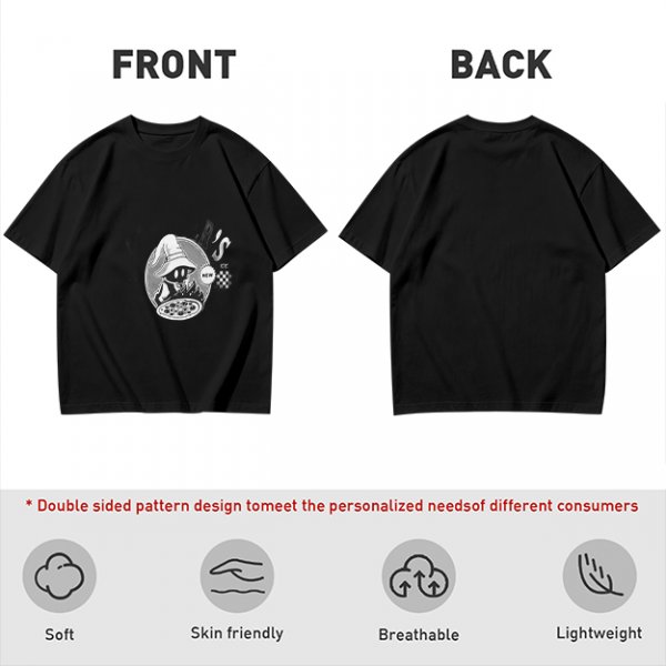 Olive Green T-Shirt With Wizard And Pizza Graphic Print