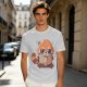 Olive T-Shirt with Cute Red Panda Reading Book Graphic