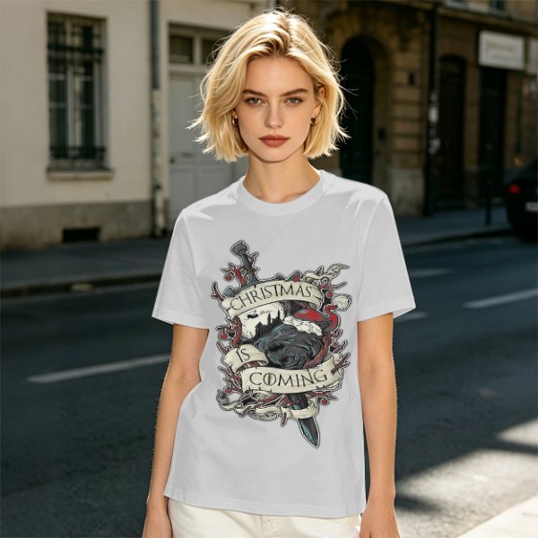 Christmas Is Coming Graphic Tee With Dark Fantasy Artwork