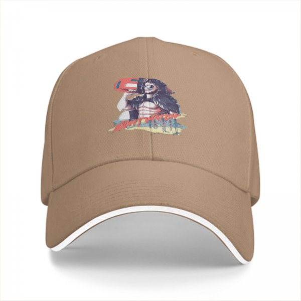 Black baseball cap with retro lifeguard graphic print