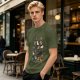 Olive T-Shirt With Cat Loaf Breeds Graphic Print