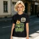 Olive green t-shirt with a cartoon dumpster on fire saying I'm a phoenix